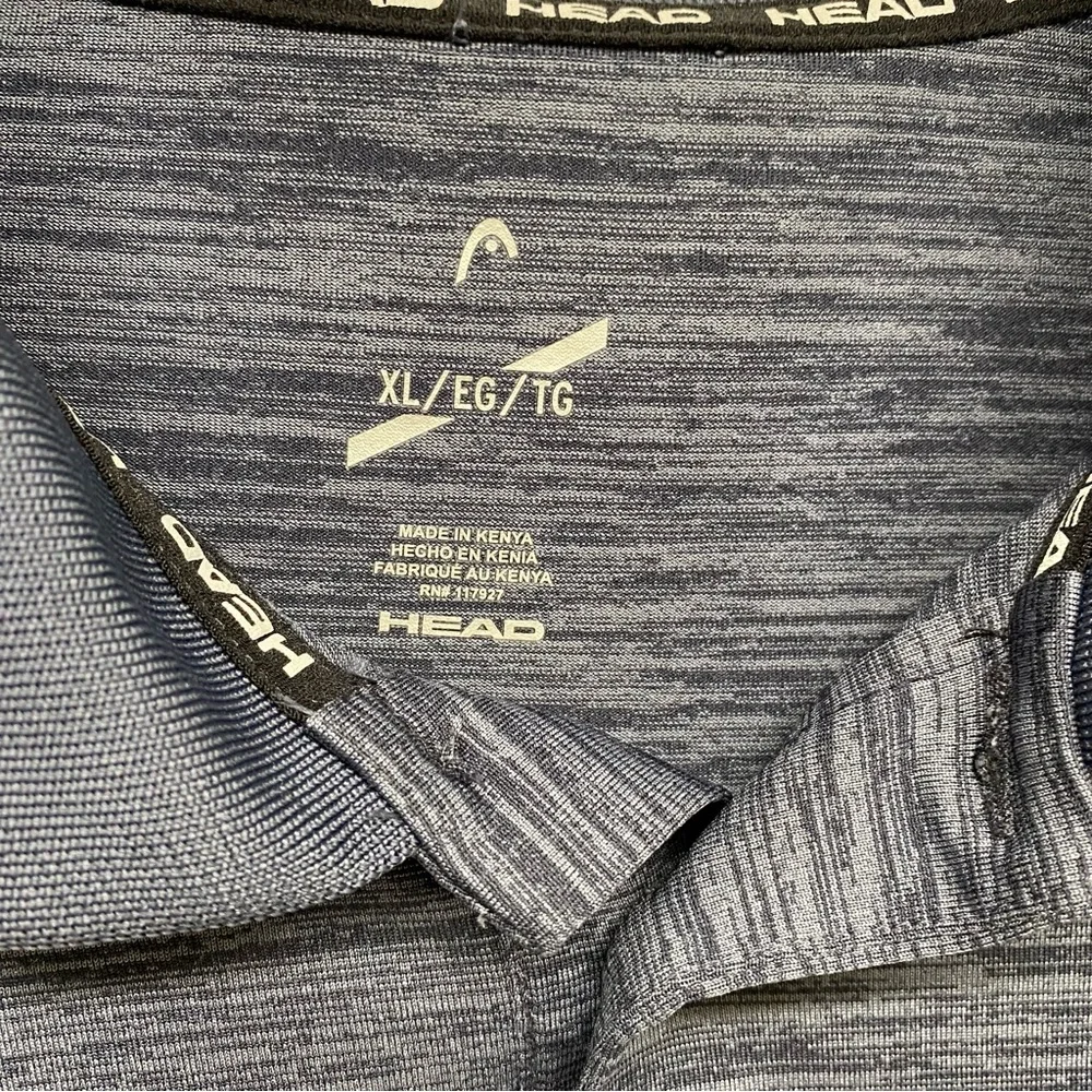 Head Tennis Polo Men's Size XL Blue Short Sleeve Collared Knit with Gray Logo
